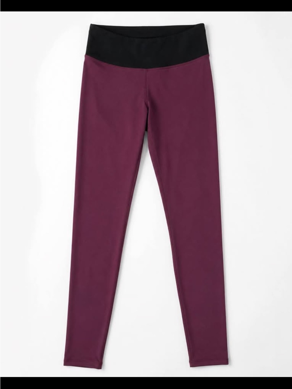 Fabletics Plum Purple Leggings with Black Waistband